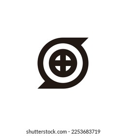 Letter S window, circle geometric simple symbol logo vector