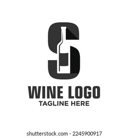Letter S Wine Logo Design Template Inspiration, Vector Illustration.