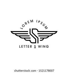 Letter S Wing Emblem Logo