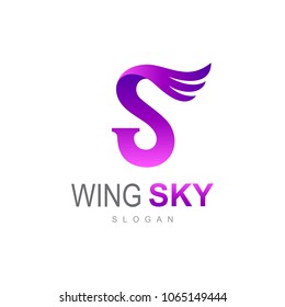 Letter S With Wing, Initial Letter Logo