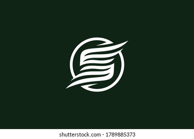 letter s wing logo design vector template