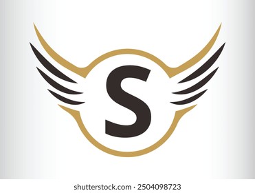 Letter S Wing Logo Design Initial Flying Wing With Letter Logo