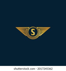 Letter S and Wings Logo Template