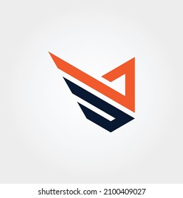 Ilustraciones de diseño vectorial de las alas de la letra S