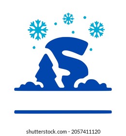 Monograma de composición de letras s e invierno, logotipo vectorial, emblemas o diseño inicial.