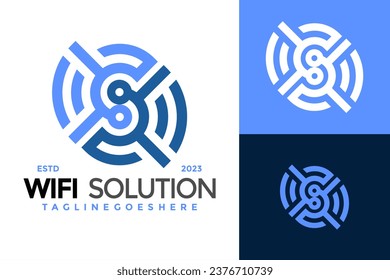 Letter S Wireless Solutions Logo design vector symbol icon illustration