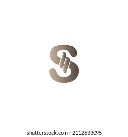 Letter S wrapped in rope icon logo design illustration vector