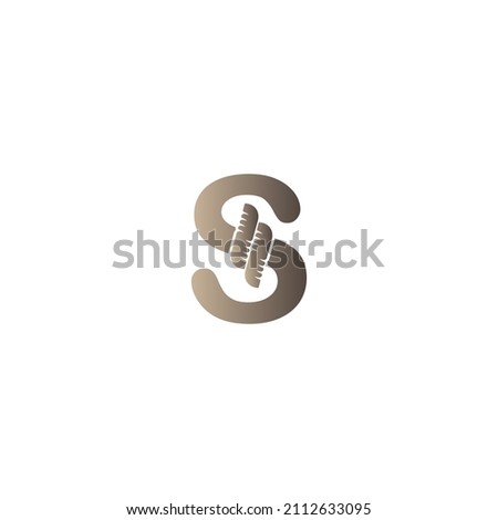 Letter S wrapped in rope icon logo design illustration vector