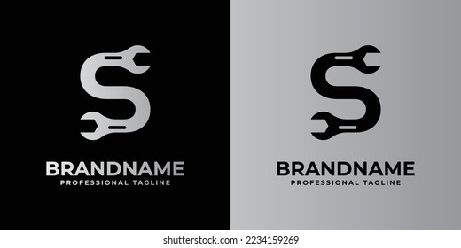 letter S wrench logo, suitable for any business related to wrench with S initials.