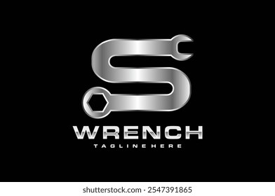 Letter S Wrench Silver Logo