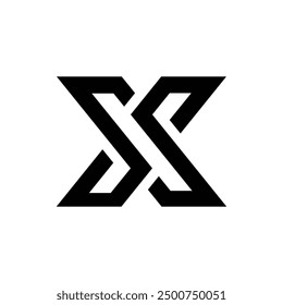 Letter s s x modern initial line art creative gaming logo