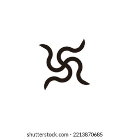 Letra S y x unica, símbolo geométrico simple vector de logotipo