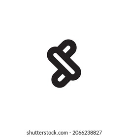 
letter s and x unique simple symbol logo vector