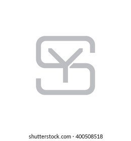 letter S and Y monogram square shape logo gray