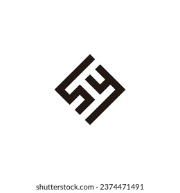 Letter s y square, elegant geometric symbol simple logo vector