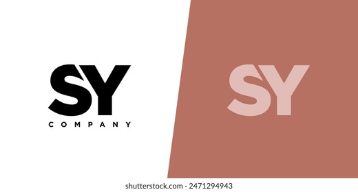 Letter S and Y, SY logo design template. Minimal monogram initial based logotype.