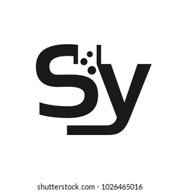 letter s and y vector logo. Chemical icon.