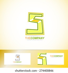 Letter S yellow logo icon with business card