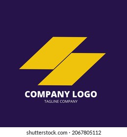 letter s yellowi solated dark blue background  logo company 