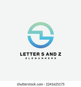 letter s and z logo icon color illustration