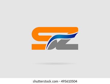 Letter S and z logo vector
