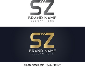 Letter S Z Typography vector logo icon design