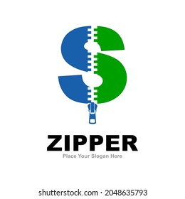 Letter S zipper logo vector design. Suitable for fashion design, initial name, poster, card and industry fashion symbol