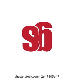 letter s6 linked simple bold design logo vector 