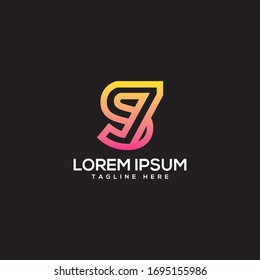 Letter S7 S 7  logo icon design template elements 