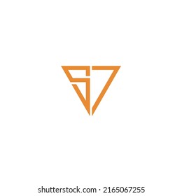 Logotipo del triángulo de la letra S7 creado recientemente de forma sencilla y minimalista