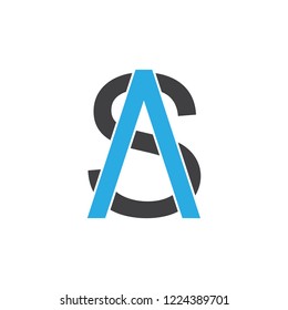 letter sa arrow up geometric logo vector