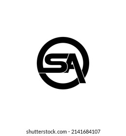 vector de diseño del logotipo de círculo de la carta SA