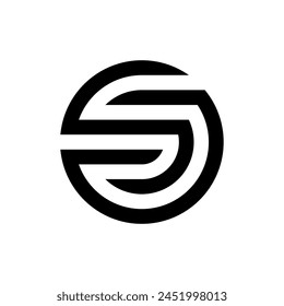 Buchstabe SA Kreis Monogramm Logo Design