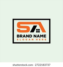 letra SA conceito logotipo design vetor template