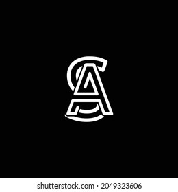Letter AS or SA creative modern icon logo with black background