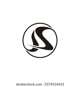 letra sa curvas círculo vector de logotipo geométrico 