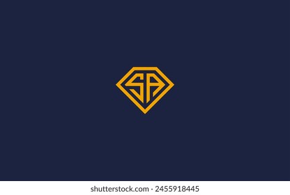 Letter SA mit Diamant-Logo-Symbol Design Vektorgrafik Design Vorlage Inspiration