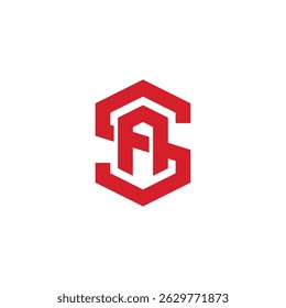 Letter SA or AS Hexagonal Logo