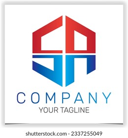 Buchstabe SA initiales Hexagon Logo Symbol Premium elegante Vorlage Vektorgrafik eps10