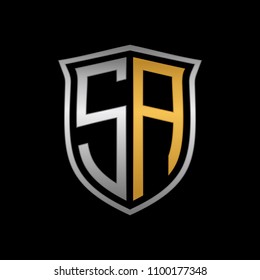 Letter SA initial logo design vector
