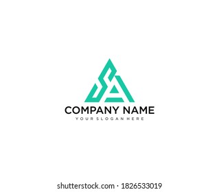 Letter SA line logo design. Linear creative minimal monochrome monogram symbol. Universal elegant vector sign design. Premium business logotype. Graphic alphabet symbol for corporate business identity