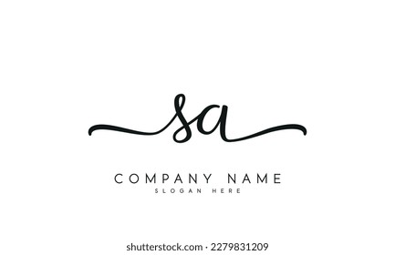 Buchstabe SA Logo Design Handschrift Signatur Stil Vektorvorlage.