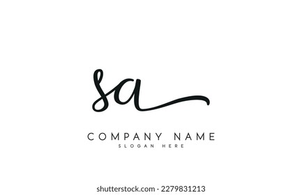 Buchstabe SA Logo Design Handschrift Signatur Stil Vektorvorlage.