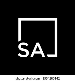 Letter SA Logo design with square frame line art. business consulting concept. studio,room,group icon. Suitable for business, consulting group company. - vector