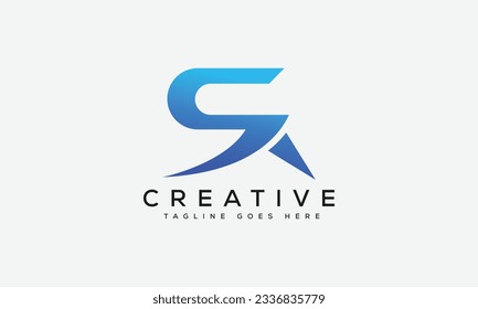 Ilustración vectorial de la plantilla de diseño del logotipo SA de la letra.