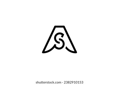 Logo-Design-Vektor für Buchstaben AS oder SA 
