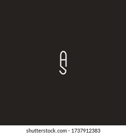 Diseño de la plantilla de icono del logotipo de la carta SA en la ilustración del vector