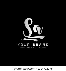 Letter SA Logo. Initial Letter Design Vector Luxury metalic Colors