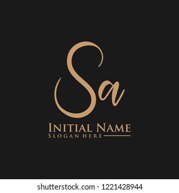 Letter Sa Logo. Initial Letter Design Vector Luxury Colors [Converted]