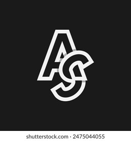 Letter AS or SA Logo, Monogram Logo letter A with S combination, design logo template, vector illustration